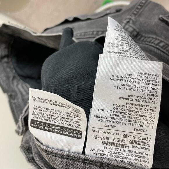 Levis Gray Washed Black Mile High Cropped Wide Leg Jeans 29 - Picture 6 of 8